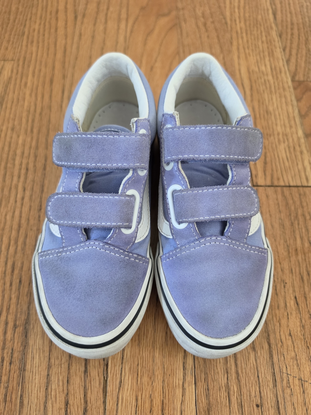 Vans Girls Lavender Suede Velcro Sneakers Size 13